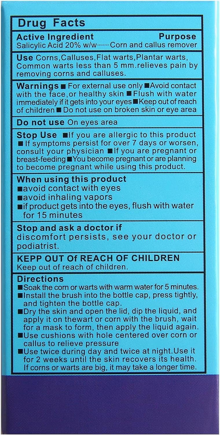 ENERIDEA Wart & Corn Remover Liquid with Salicylic Acid, Fast Acting Wart Removal for Plantar Wart, Flat Wart, Common Wart, Corn