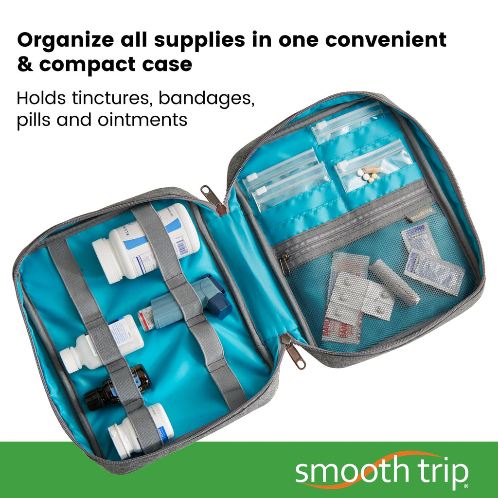 Smooth Trip Medicine Storage Bag and Medication Bottle Organizer - Slash-Resistant Medical Travel Bag with Food Grade Reusable P