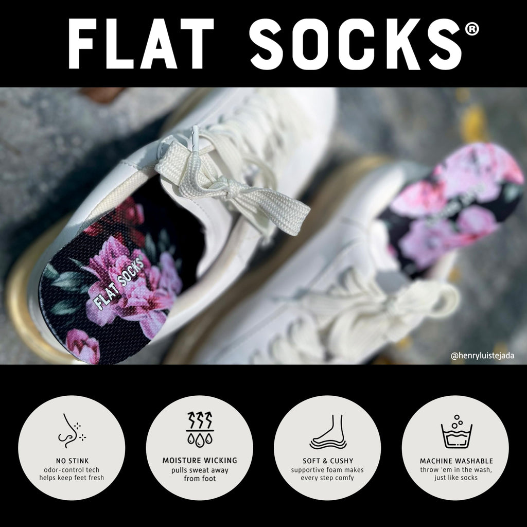 FLAT SOCKS No Show Socks, Sockless Shoe Liner, No Slipping, No Stinking, Washable Barefoot Shoe Insert for Men and Women, Pink P