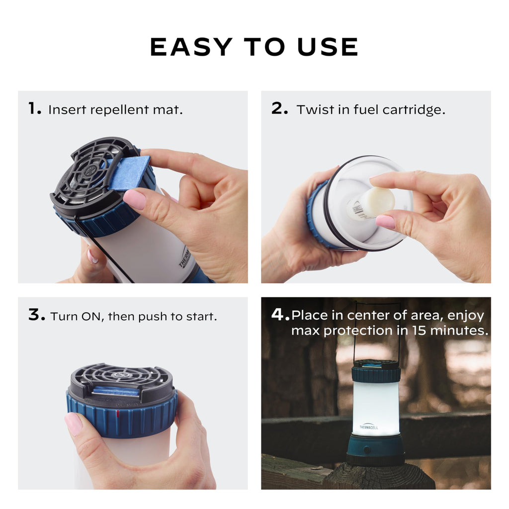 Thermacell Effective Mosquito Repellent LED Lantern for Camping, Includes 12-Hour Refill, No Spray, No Candle Flames, Bug Spray