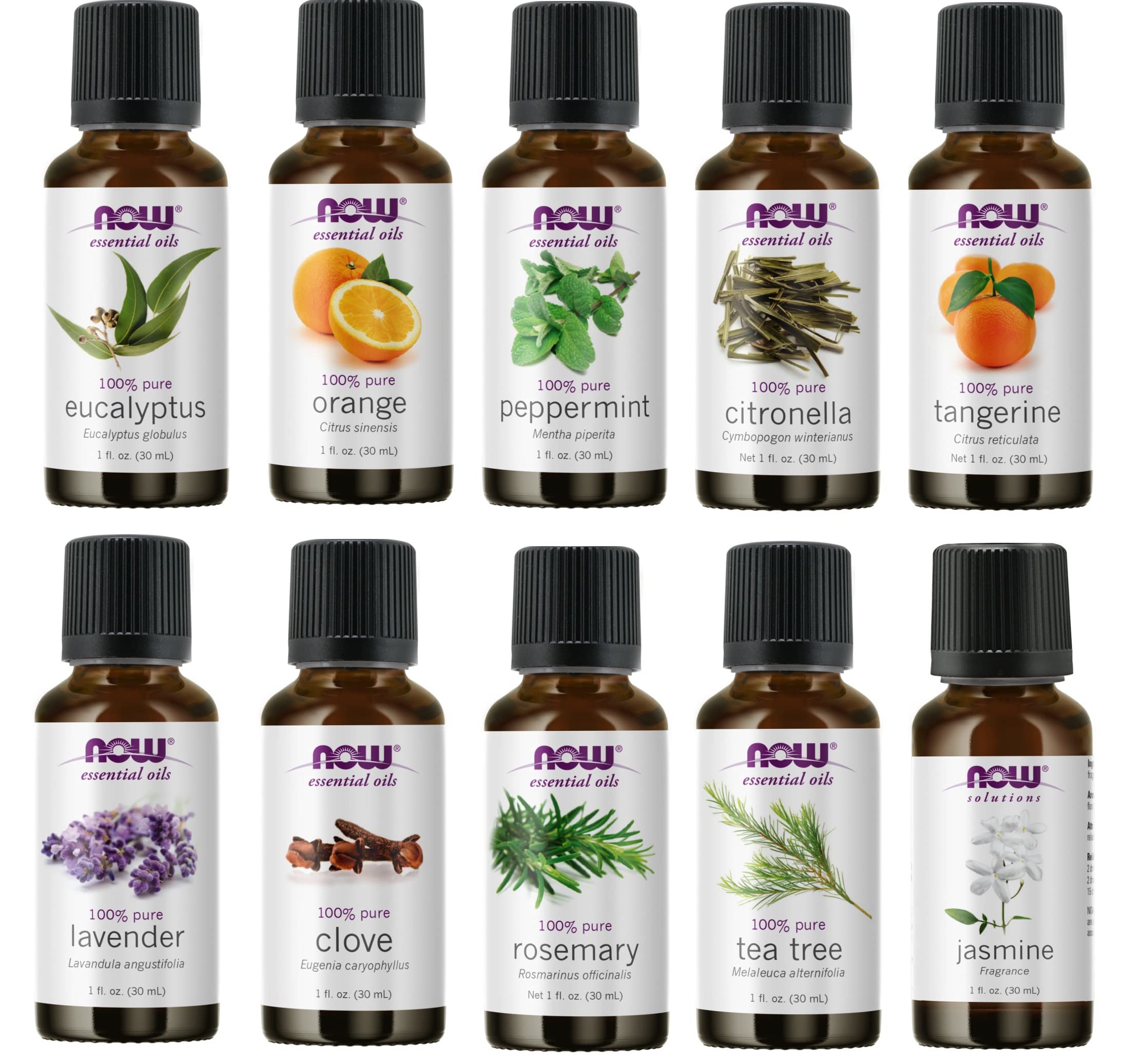 Now Foods Essential Oils 10-Oil Variety Pack Sampler - 1oz Each