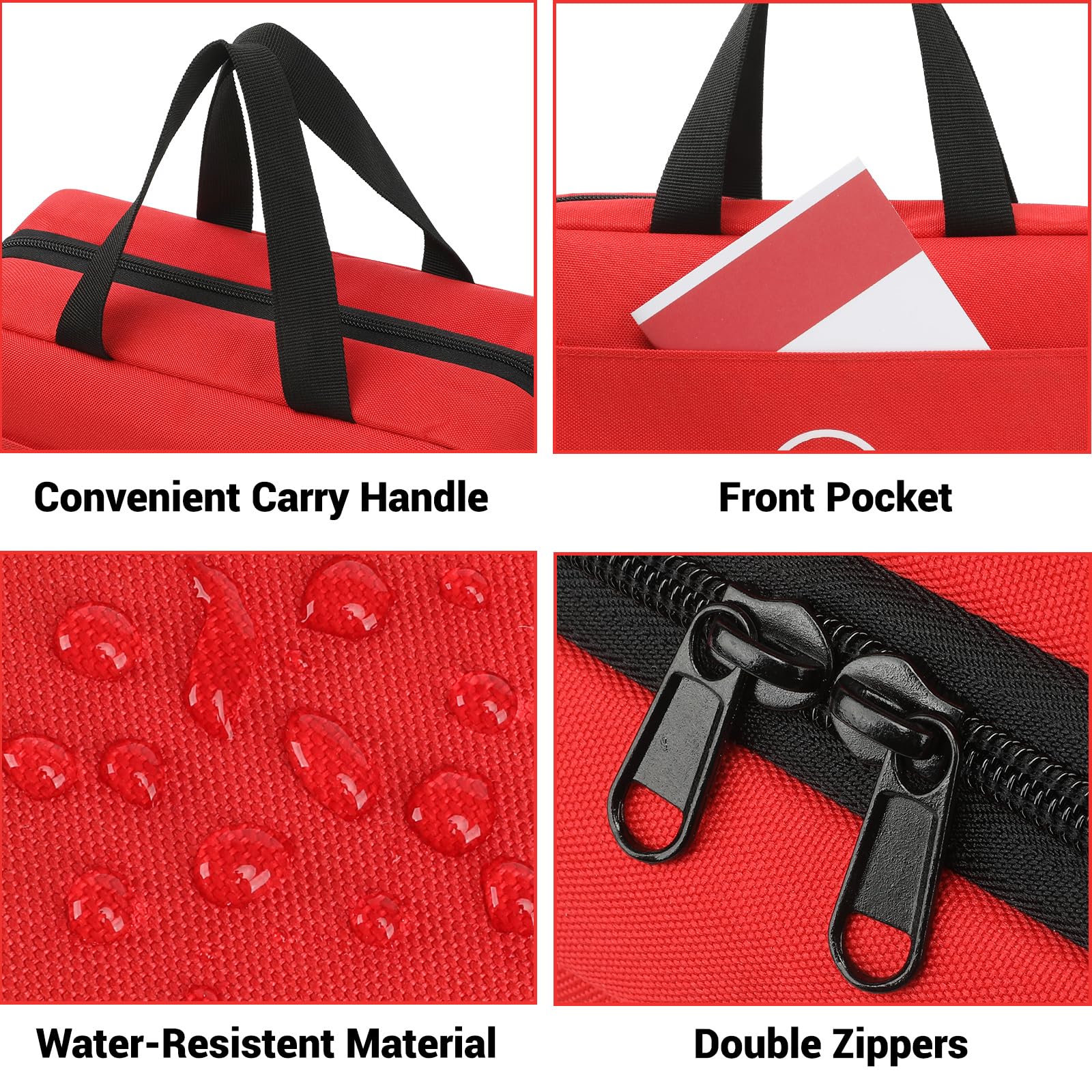 Heltrek First Aid Kits for Home with Labeled Pockets, 450 Piece Well-organized Large Trauma Medical Kit, Travel, Sports, Busines