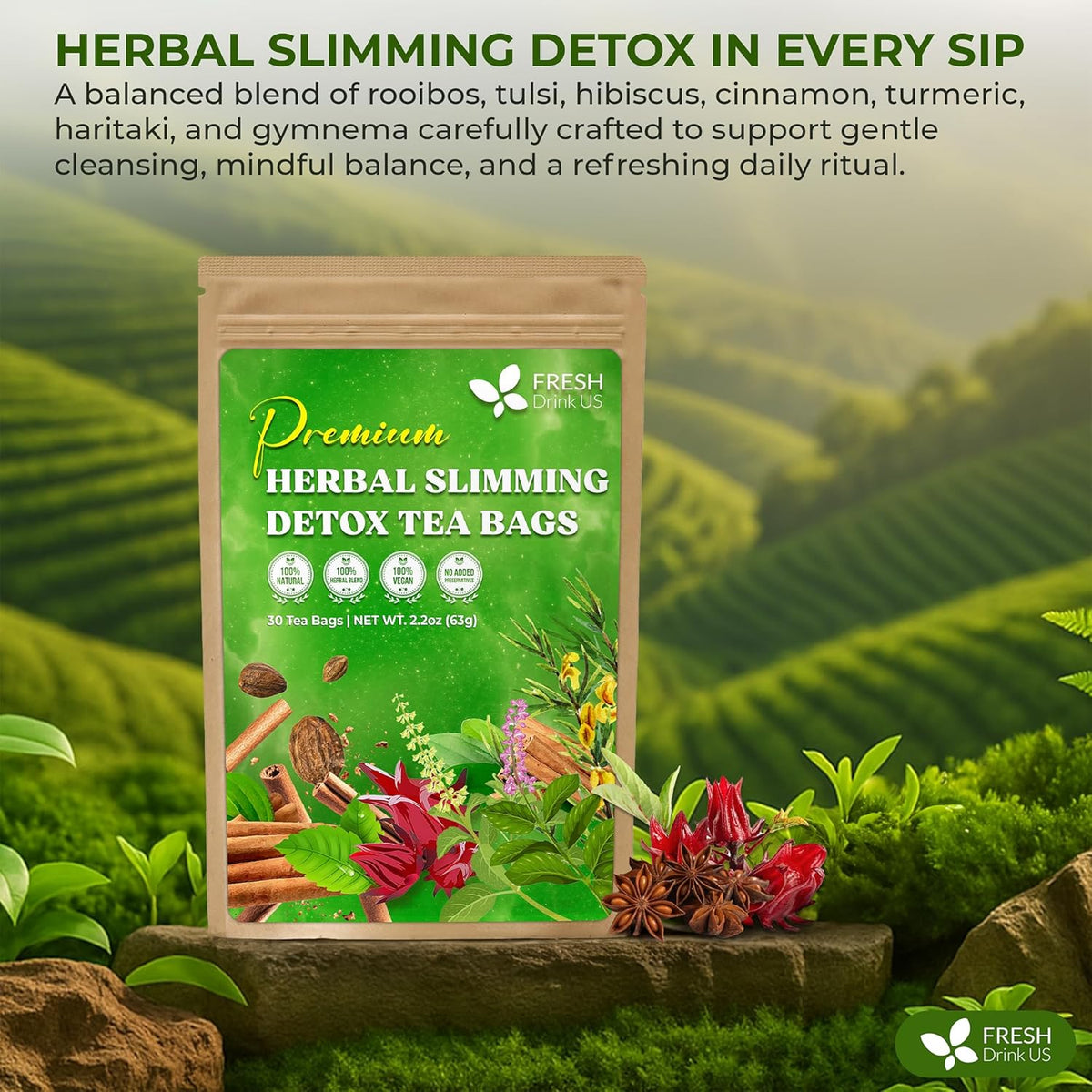 Herbal Slimming Detox Tea | Loose Leaf Blend for Daily Rituals and Clean Living