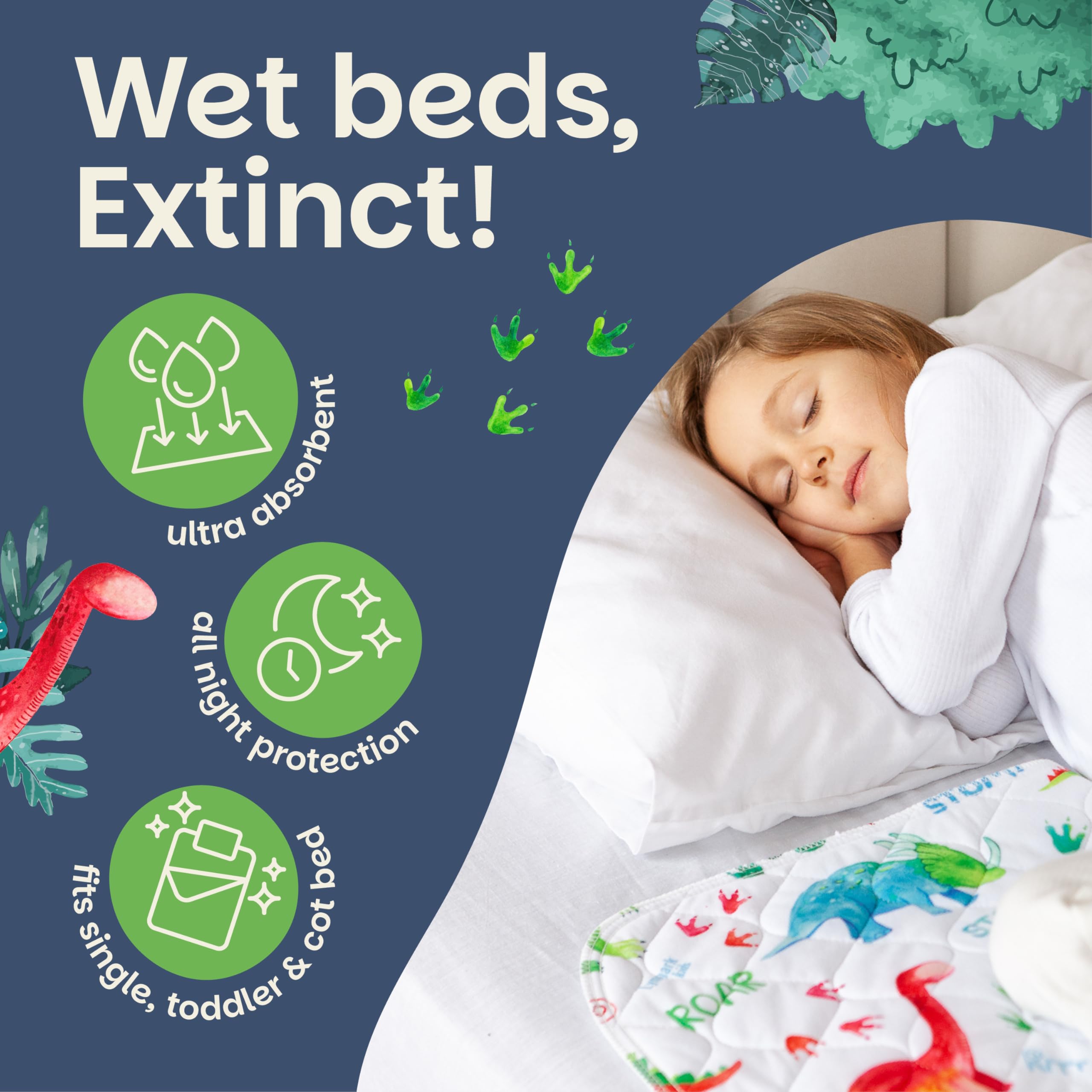 2X Potty Training Waterproof Bed Pad- Night Time Bed Protector Excellent for Toilet Training, Incontinence & Bedwetting, Reusabl