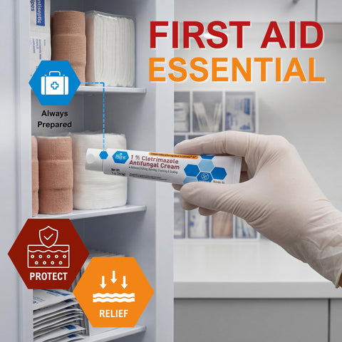 MED PRIDE 1% Clotrimazole Antifungal Cream 1oz- Fungus Skin Care Treatment with - Jock Itch Body Ointment - Fights Infection, Sw