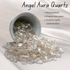 Angel Aura Quartz Crystal Chips Aquarium Gravel Rocks - Aura Quartz Chips Bulk Fish Tank Gravel, Small Tumbled Stone Chips and T