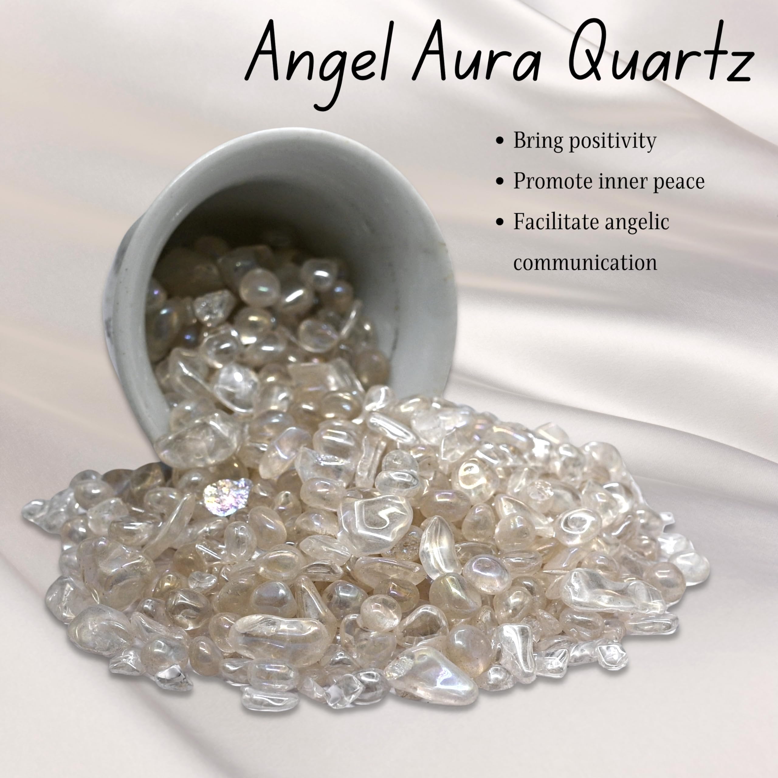 Angel Aura Quartz Crystal Chips Aquarium Gravel Rocks - Aura Quartz Chips Bulk Fish Tank Gravel, Small Tumbled Stone Chips and T