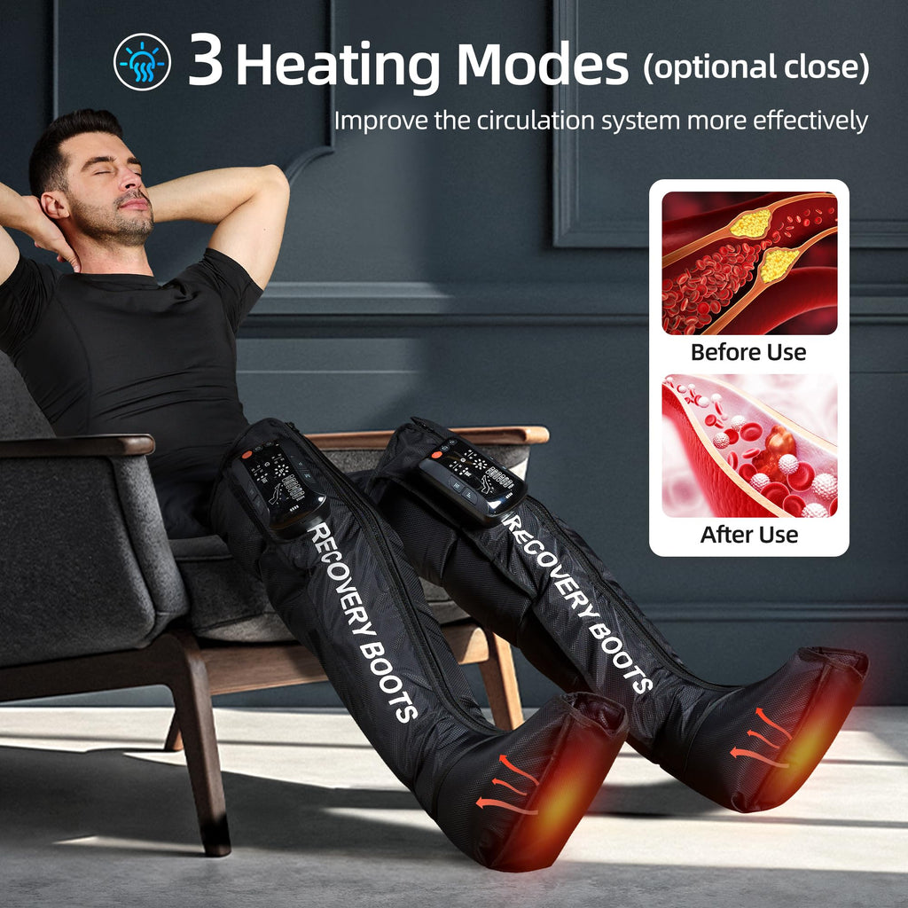 YINGGG Leg Compression Massager with Heat, Cordless Recovery System for Improved Circulation and Fast Recovery, Professional Foo