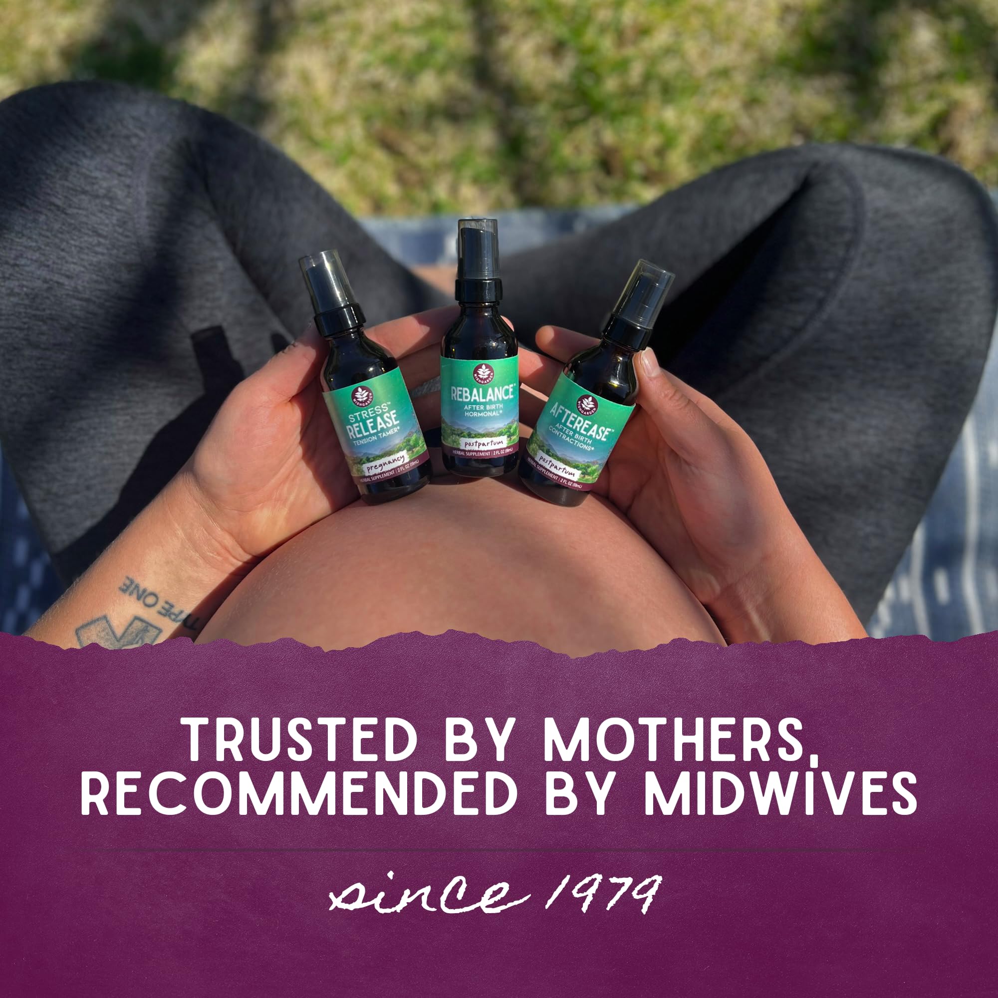 WishGarden Herbs AfterEase for After Birth Contractions - All-Natural Herbal Supplement with Cramp Bark & Black Haw Bark Soothes