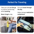 MedCenter 31-Day HSA/FSA Low Profile Pill Organizer with Travel Pouch & Tweezers - Monthly Medication Management System with Dai
