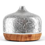 Porseme 500ml Essential Oil Diffuser Silver Plated Glass Aromatherapy Ultrasonic Humidifier - Auto Shut-Off, Timer Setting, BPA 