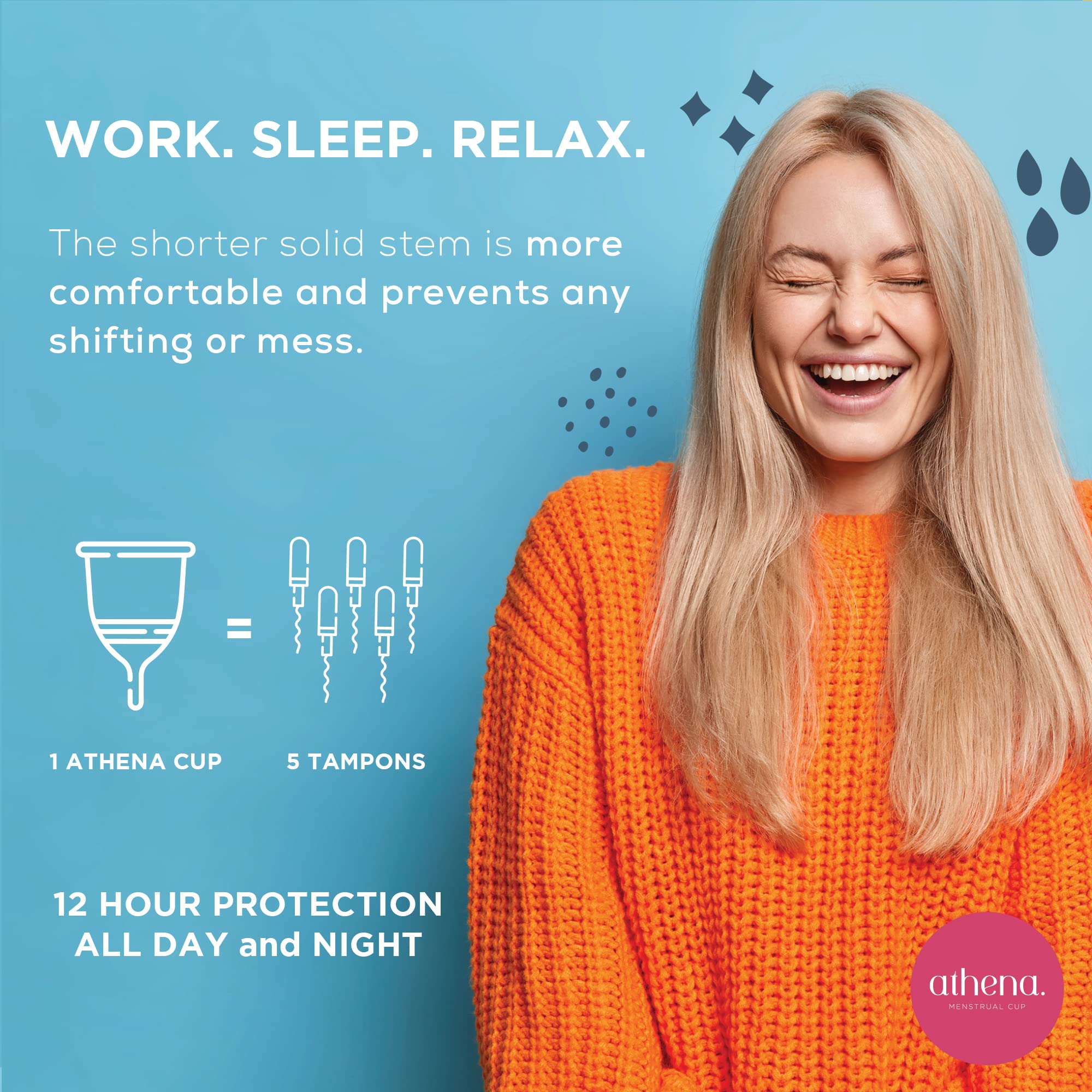 Athena Menstrual Cups - Small - The Original Softer Reusable Period Cups for Women - for Light to Regular Flow - No Shift Menstr