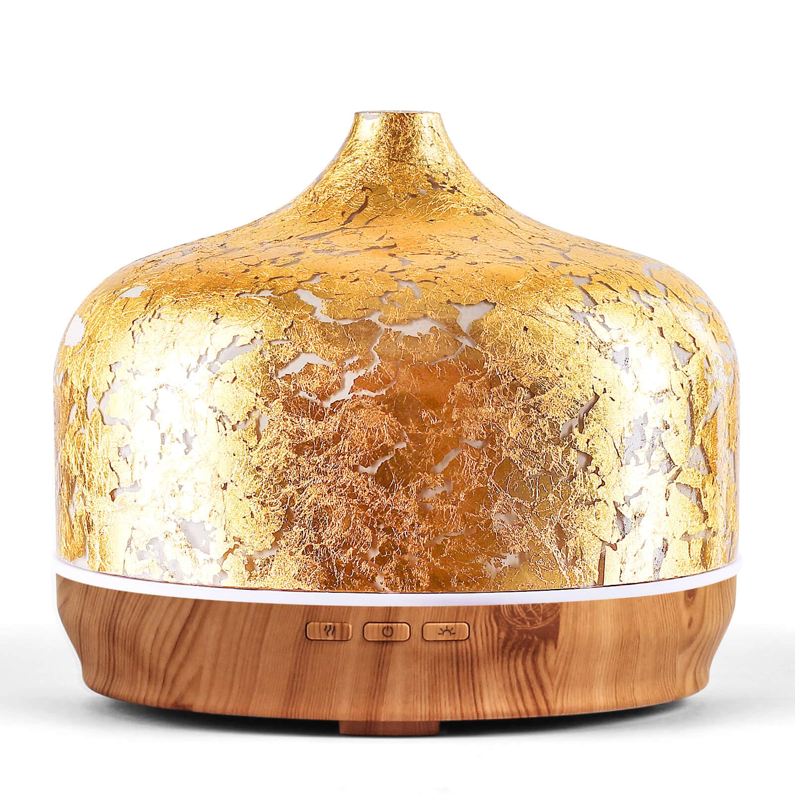 Porseme 500ml Essential Oil Diffuser Gold Plated Glass Aromatherapy Ultrasonic Humidifier - Auto Shut-Off, Timer Setting, BPA Fr