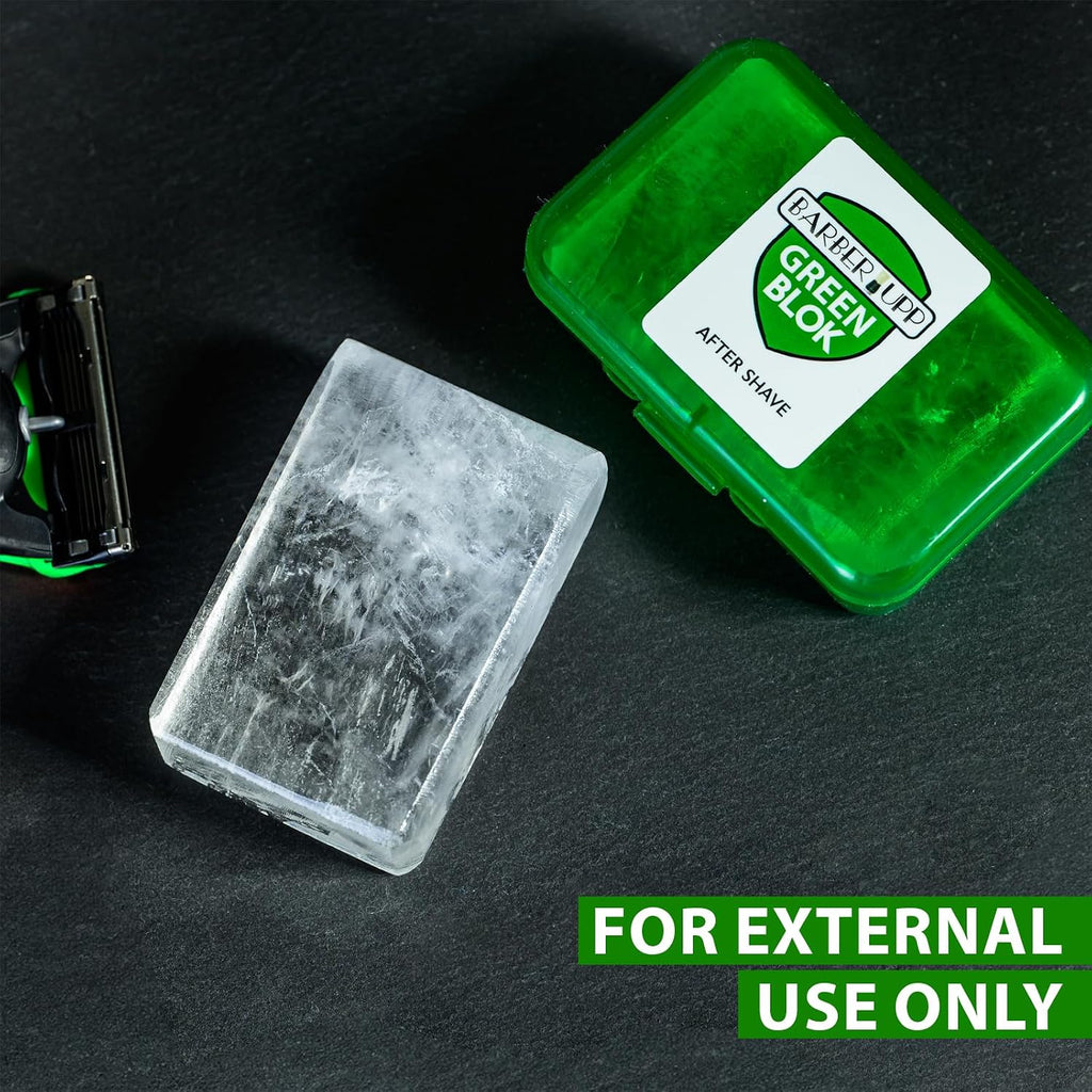 BarberUpp,Natural Alum Block Aftershave – 3.5 oz (100g) | Styptic Stone for Razor Nicks, Razor Burn & Post-Shave Irritation | Travel Case Included