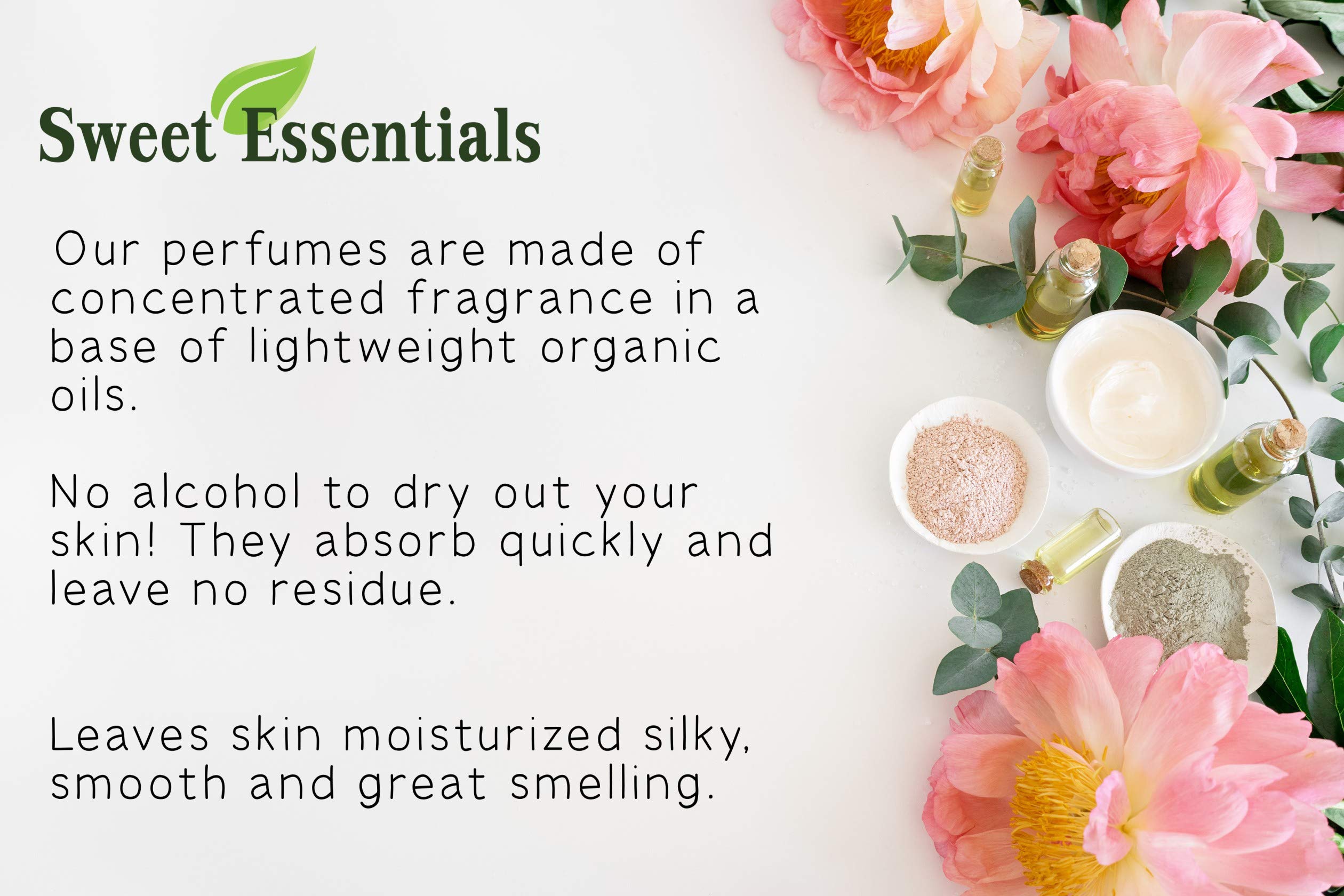 Sweet Essentials Fresh Vanilla | Fragrance/Perfume Oil | 2oz Made with Organic Oils - Spray on Perfume Oil - Alcohol & Preservat