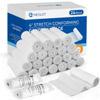 LotFancy Gauze Rolls, 24 Count, 4 Inch x 4.1 Yards, Rolled Gauze Wrap for Wounds, Conforming Stretch Bandage, Medical Supplies f