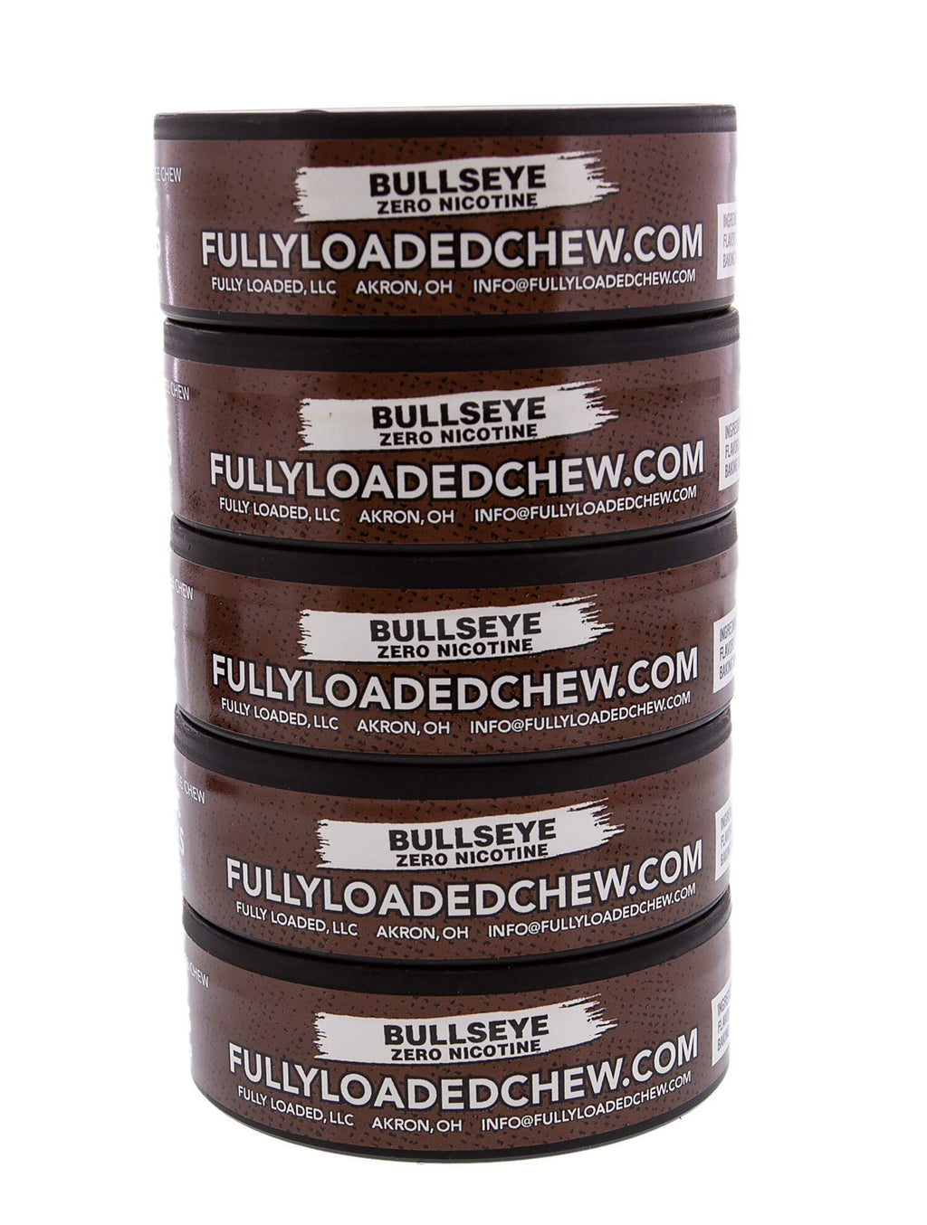 Fully Loaded Chew Tobacco and Nicotine Free Classic Bullseye Pouches Signature Flavor, Chewing Alternative-5 Cans