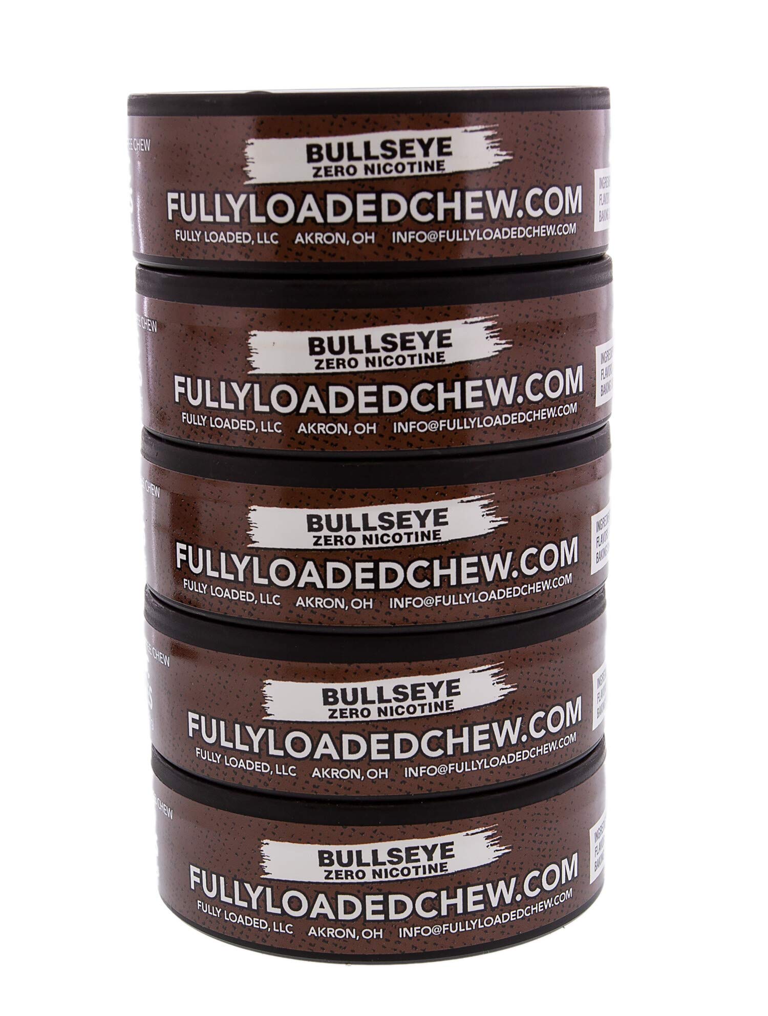Fully Loaded Chew Tobacco and Nicotine Free Classic Bullseye Pouches Signature Flavor, Chewing Alternative-5 Cans