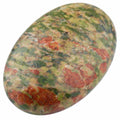 Rockcloud Oval Worry Stones,Palm Pocket Energy Stone,Healing Crystal with Velvet Bag,Unakite
