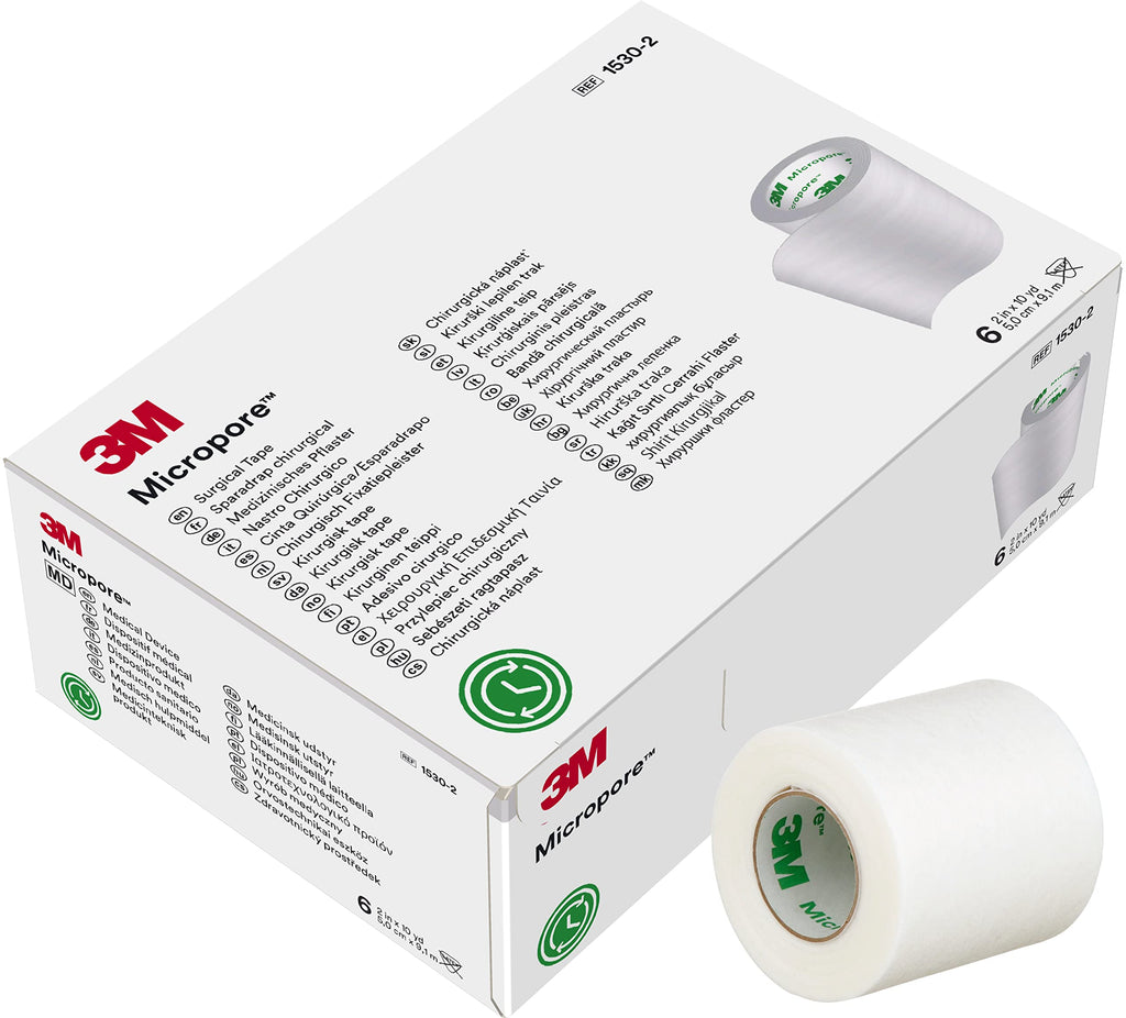 Micropore Paper Tape: White 2 X 10 Yds, Box of 6