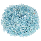 SUNYIK Natural Aquamarine Tumbled Chip Stone, Throat Chakra Crystal Pillow for Healing Reiki, Sphere Sculpture Figurine Point Di