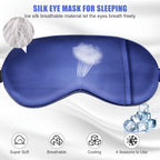 Cavoilu Cooling Sleep Mask w/Gel Eye Mask, Silk Eye Mask for Sleeping, Heated Eye Masks, Blindfold Eye Cover Sleeping Mask for H