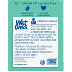 WET ONES Sensitive Skin Hand Wipes, Singles Extra Gentle Fragrance & Alcohol Free 24 ea ( Pack of 3)