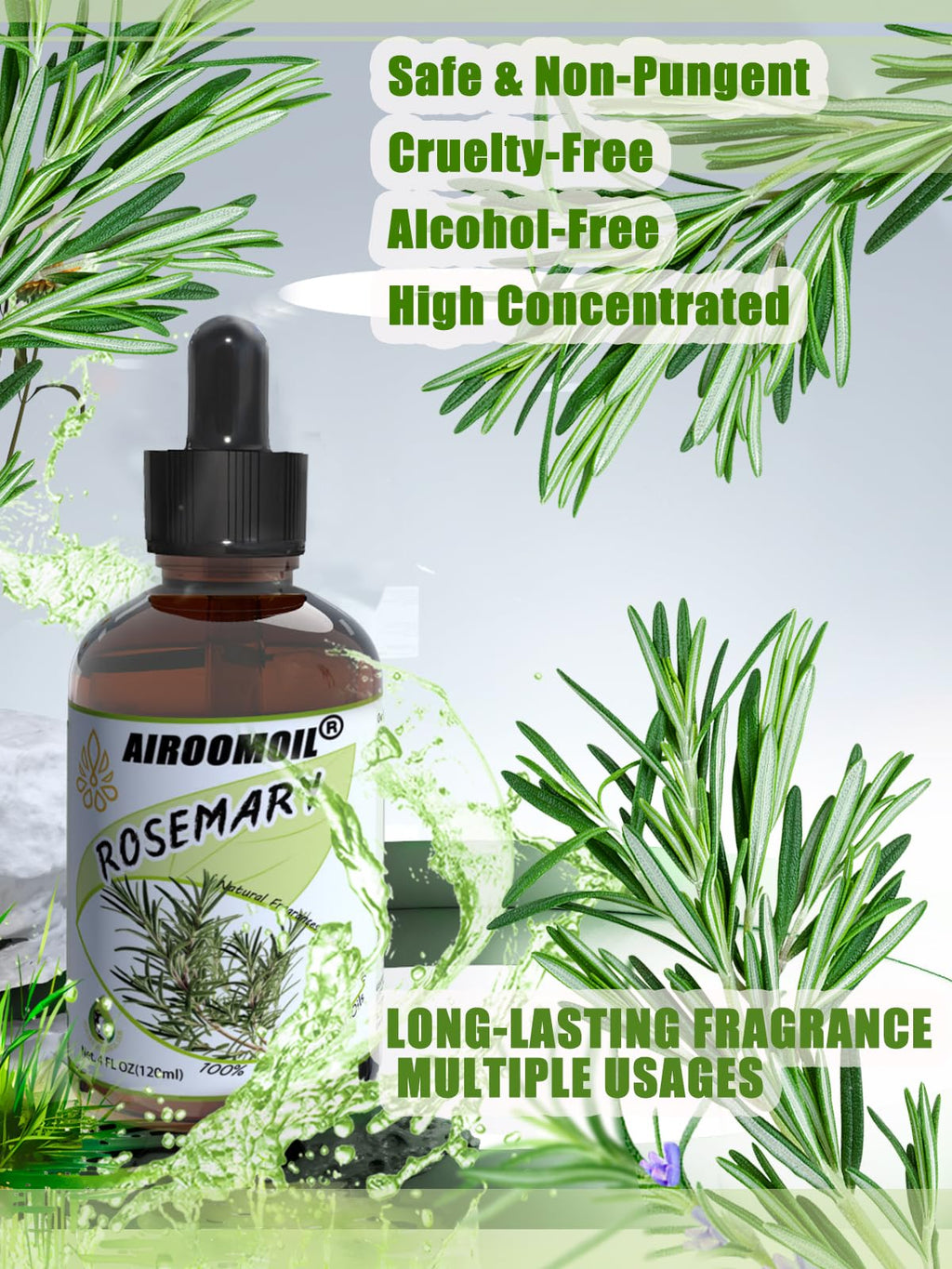 Pure Rosemary Essential Oil Hair Natural Aromatherapy Skin & Body Care Candle Making Home Fragrance Diffuser Oil 4 Fl Oz