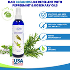 Lice Spray for Hair with Peppermint and Rosemary, Lice Spray for Daily Use Non Toxic and Safe for Kids and Adults, Lice Scare Aw