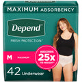 Depend FIT-Flex Incontinence Underwear for Women, Blush, Medium, 42 Count