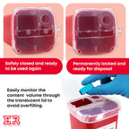 Ever Ready First Aid Sharps Container with Split Lid Design and Locking Mechanism for Sharp Waste Disposal, 1 Quart - 24 Count