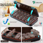 LOBIUTIYA Weekly Pill Organizer 2 Times a Day + 2 Detachable Organizers Kit - AM PM Travel for Vitamin Medicine Supplement Fish