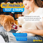 PetTest Blood Glucose Test Strips, Easy Open for Use with a Glucometer Monitor for Dogs & Cats, sterilized and Individually Seal
