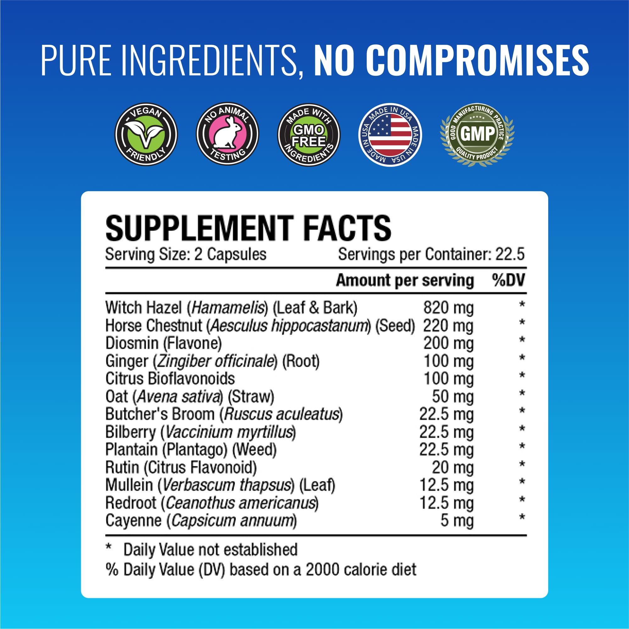 Approved Science Hemovir - Hemorrhoid Support Supplement - Witch Hazel, Horse Chestnut - 45 Capsules - 1 Bottle - Vegan