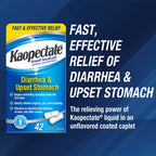 Kaopectate Multi-Symptom Anti-Diarrheal& Upset Stomach Reliever, 42 Caplets (Pack of 2)