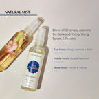 Nag Champa Natural Mist Spray by Aromafume | 100 ml / 3.3oz | Made with Sandalwood, Jasmine, Ylang Ylang & Champa flower extract