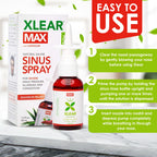Xlear MAX Saline Nasal Spray, Natural Formula with Xylitol, Capsicum and Aloe, Nasal Decongestant for Sinus Pressure, Headache,