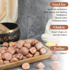 Crocon 1LB Peach Moonstone Tumbled Stones and Crystals bulk 2000+ Carats Natural Crystal Kit for Reiki Healing Crystal Polished,