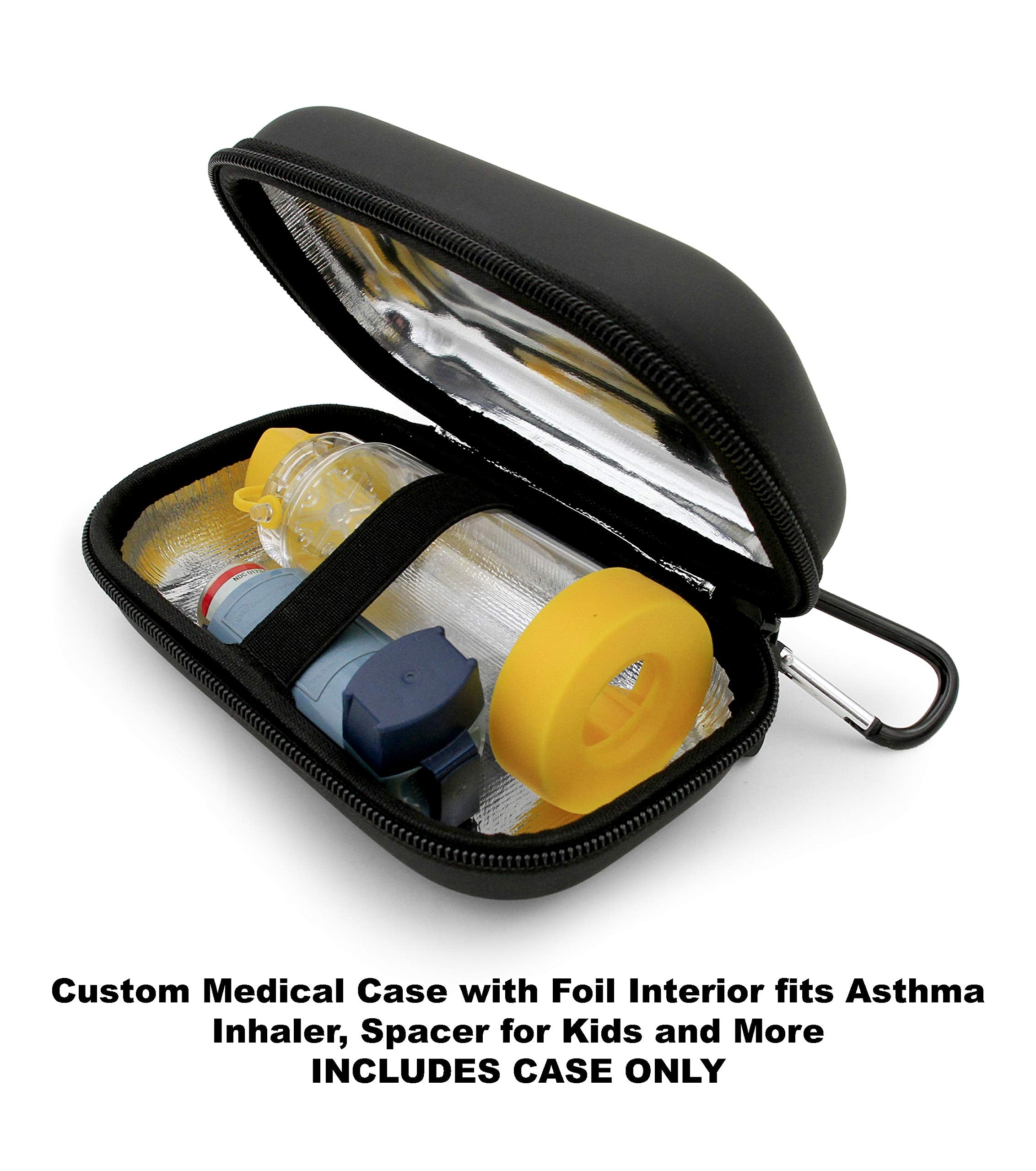 CASEMATIX Asthma Inhaler Case Fits Inhaler Spacer For Adults, Masks, Inhaler Holder and More - Compact Size Fits 6.25 Maximum, I
