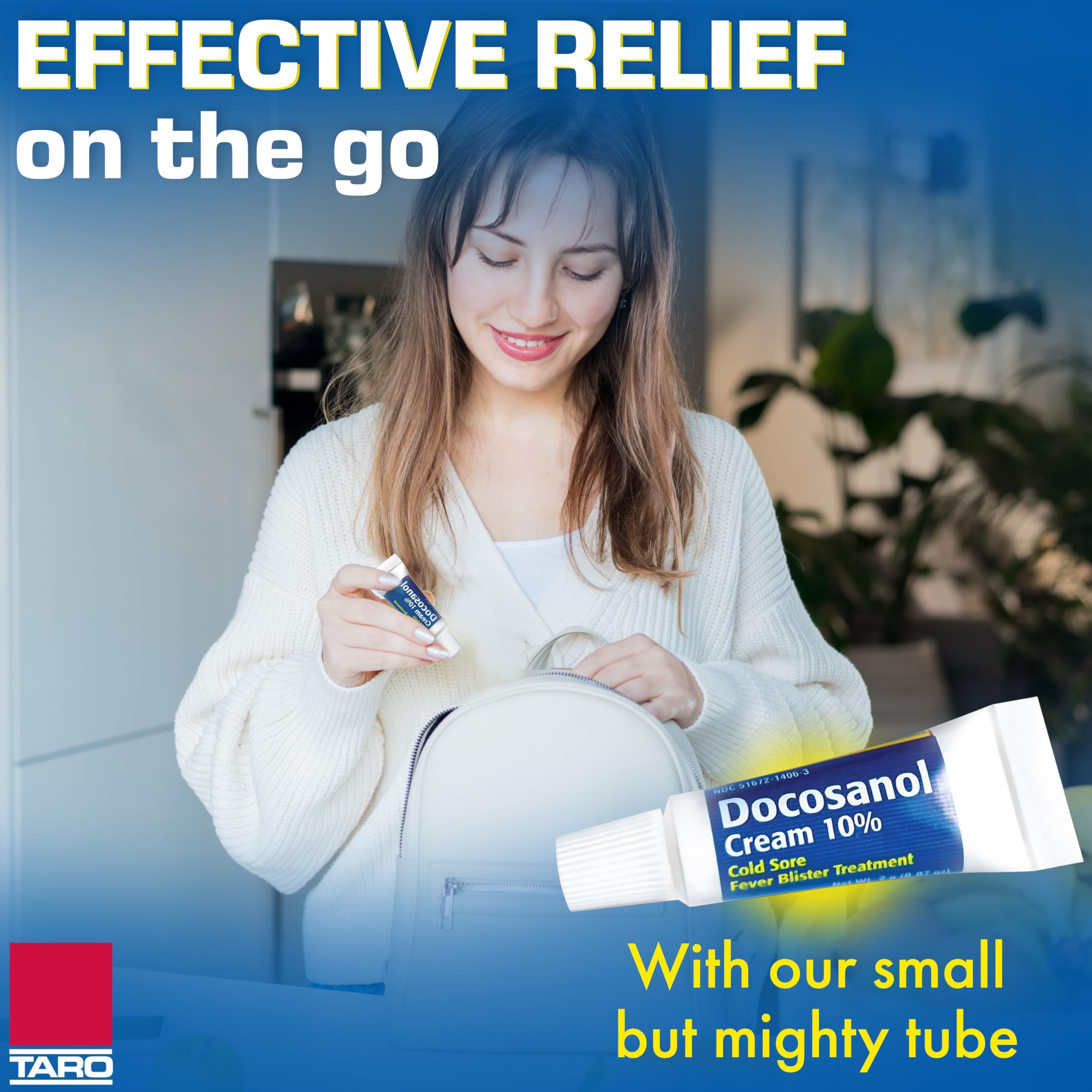 TARO Cold Sore/Fever Blister Treatment - Docosanol 10% Cream (0.07 oz - 1 Tube)