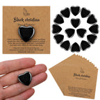 YooNotee 32 Pack Black Obsidian Heart Stone Valentine's Gift Sets Bulk 0.8 Inch 16 Pcs Crystal Gemstone Crystals Rock With16 Pcs