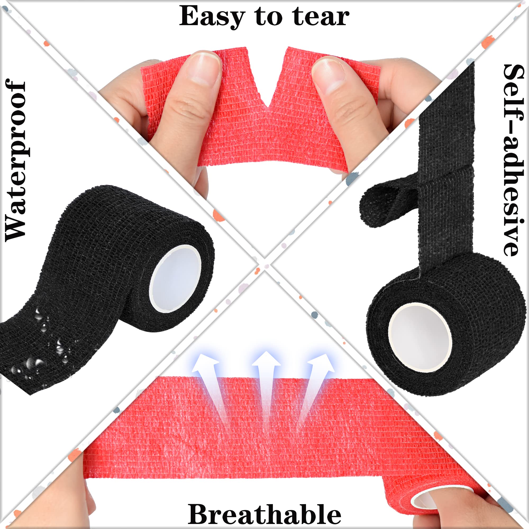 Tindobewan 8 Rolls Cohesive Bandage 2    x 5 Yards Self Adherent Bandage Wrap Breathable Vet Tape Elastic Adhesive Bandage for S