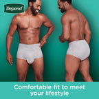 Depend Fresh Protection Adult Incontinence Underwear for Men, Disposable, Maximum, Small/Medium, Grey, 19 Count, Packaging May V