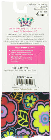 Celeste Stein Therapeutic Compression Socks, Black Vogue, 8-15 mmhg, .6 Ounce, 0.6 Ounce