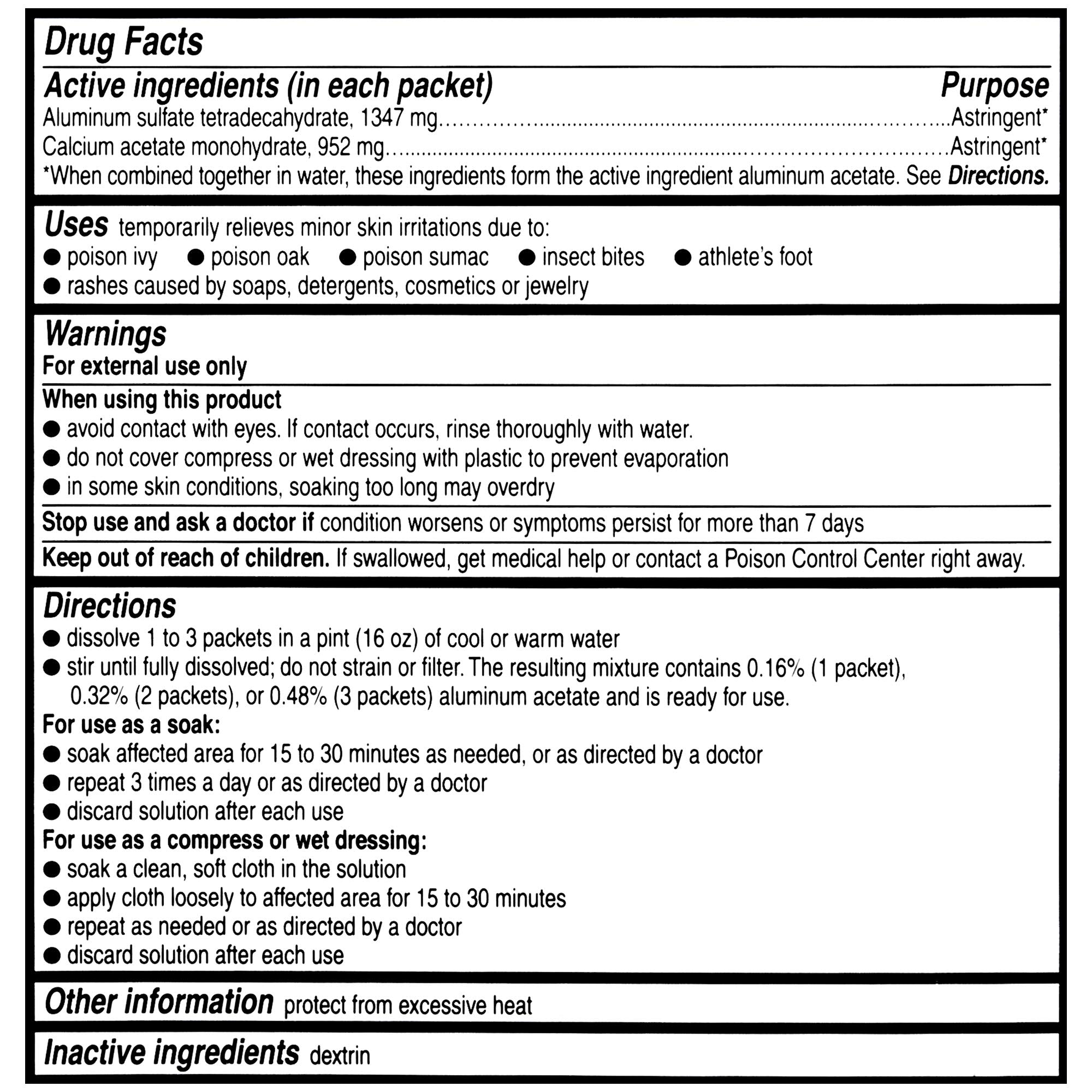 Domeboro Medicated Soak Rash Relief (Burow?s Solution), 12 Powder Packets (Pack of 2)