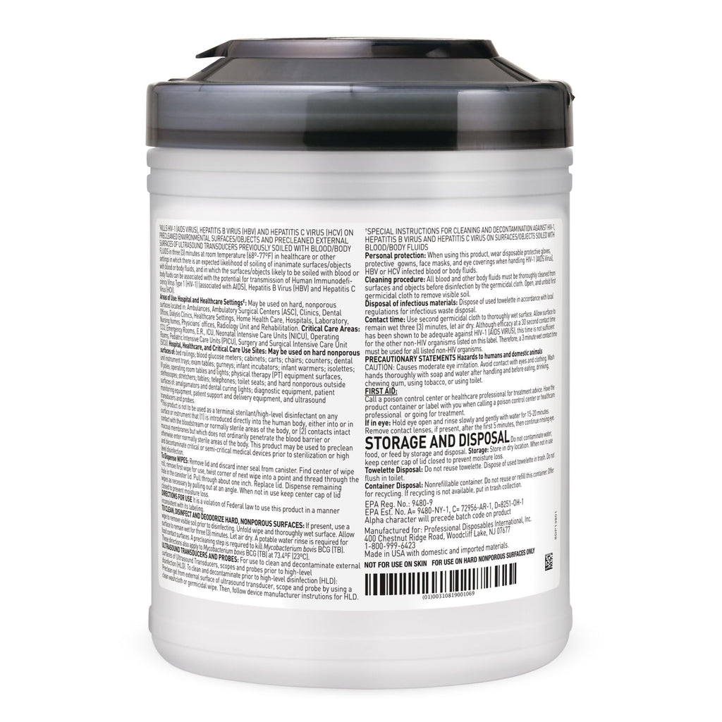 Sani-Cloth AF3 Germicidal Disposable Wipe - Pre-Moitened Surface Disinfecting Wipes, Unscented, Alcohol-Free - Large Canister, 6
