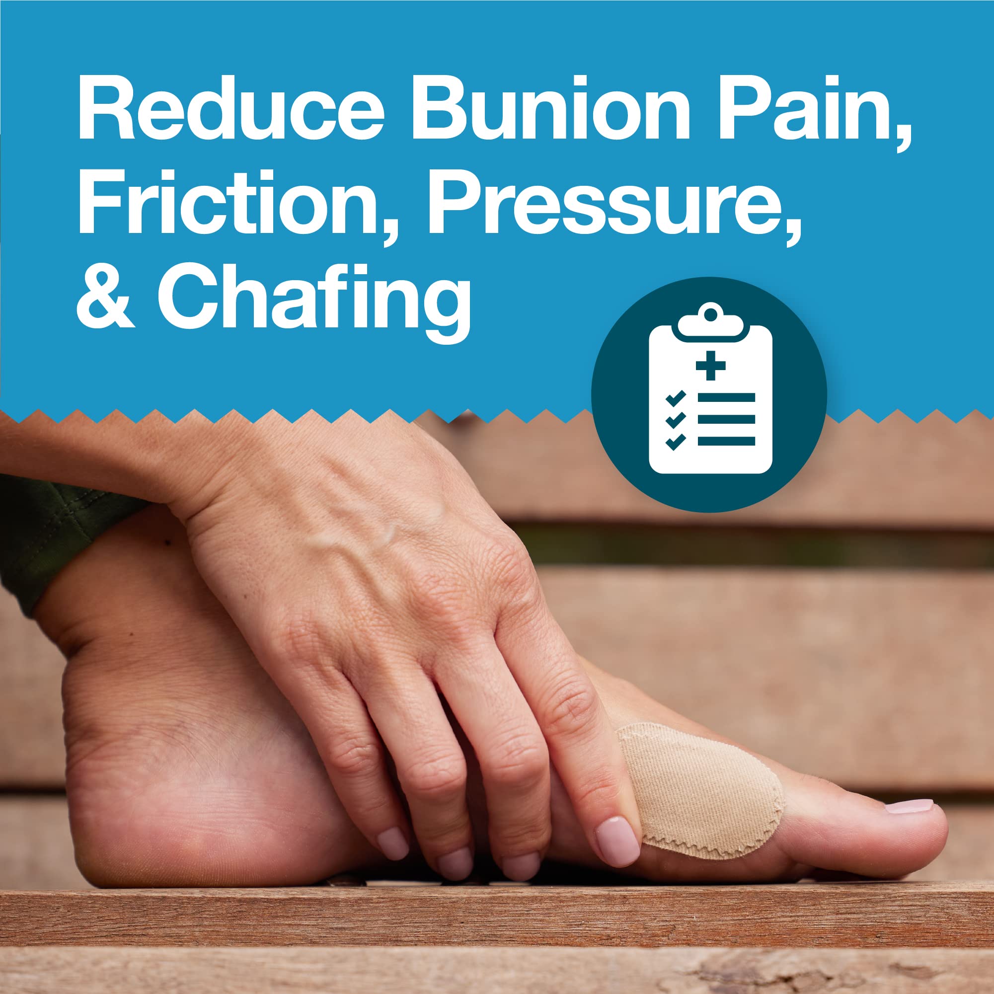 ZenToes Premium Bunion Pads - Non-Stick Center for Sensitive Skin, Odor Resistant Cushions, Prevents Friction and Pressure (24 C