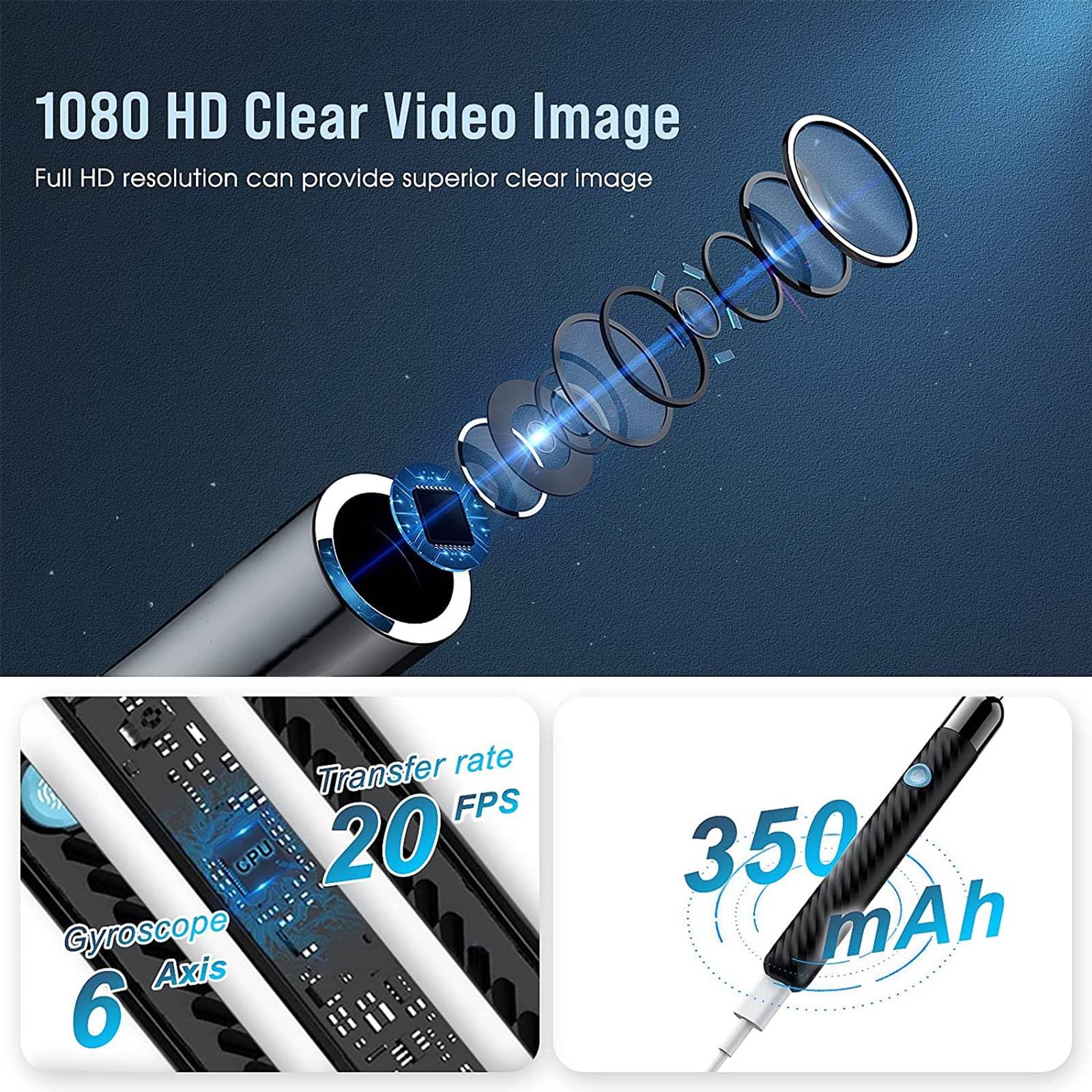 Ear Wax Removal - Earwax Remover Tool with 8 Pcs Ear Set - Ear Cleaner with Camera - Earwax Removal Kit with Light - Ear Camera