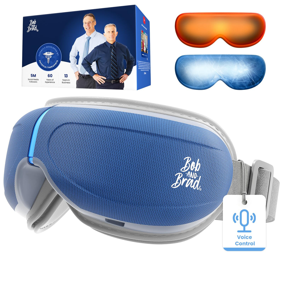 BOB AND BRAD Eye Massager with Heat and Cooling Voice Control, Birthday Gift for Women Men Mom, FSA Eligible HSA, Temple Massage