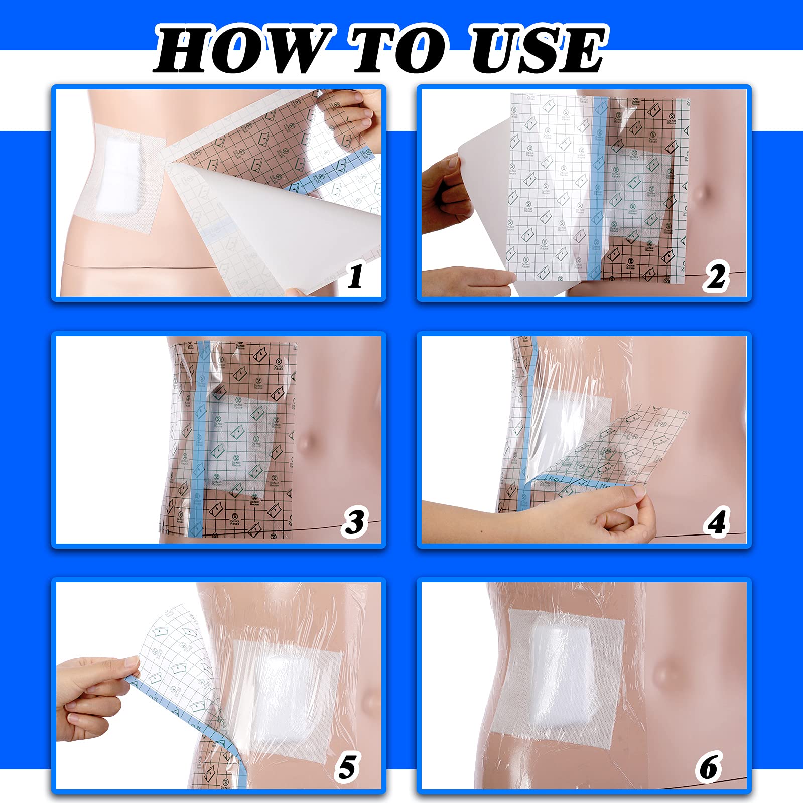 Nuanchu Dialysis Catheter 7.87 x 7.87 Inch Shower Cover Peritoneal Dialysis Accessories Protector Waterproof Transparent Bandage